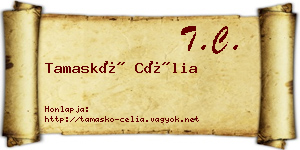 Tamaskó Célia névjegykártya